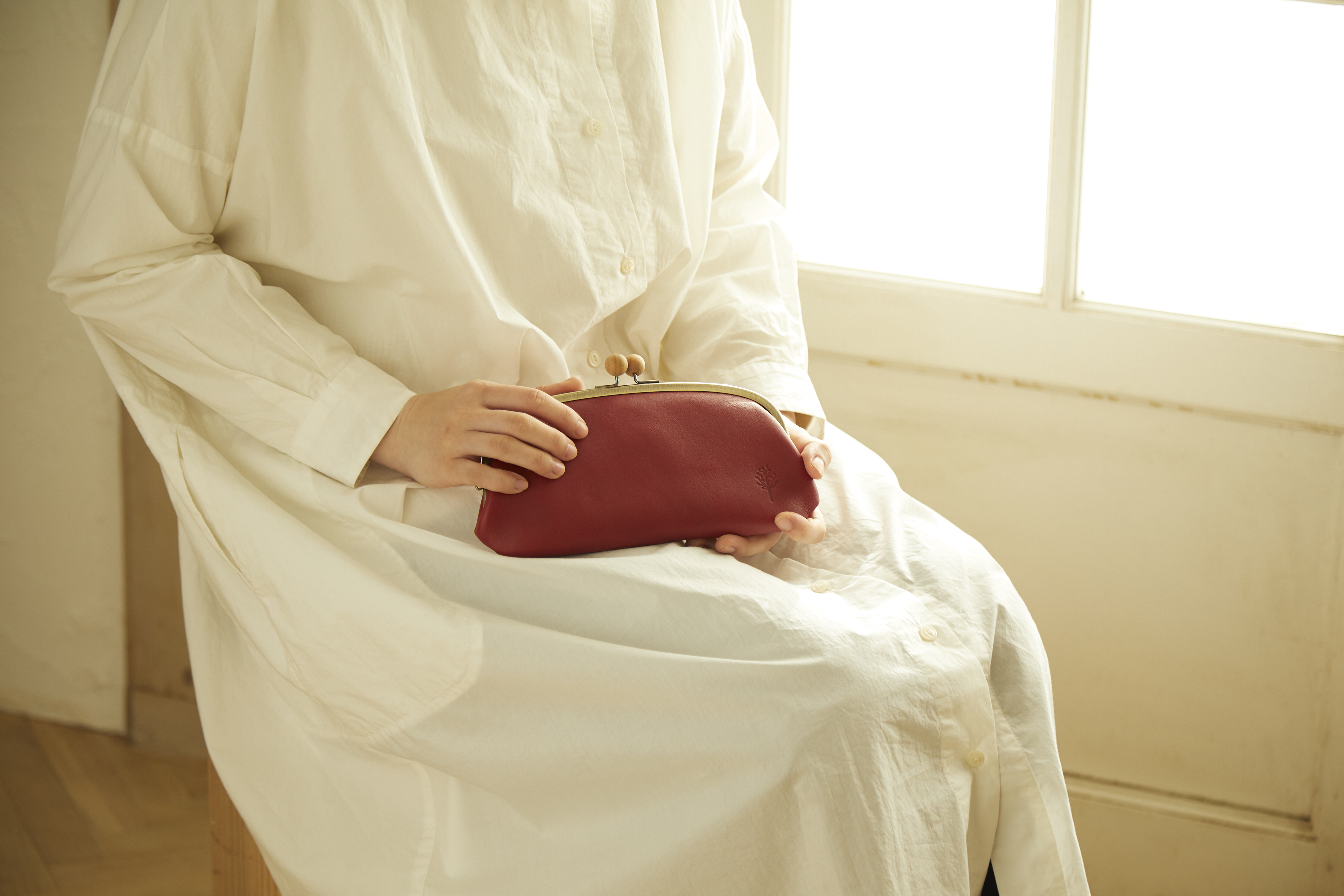 Drop Tree Wooden Ball Long Gamaguchi Wallet