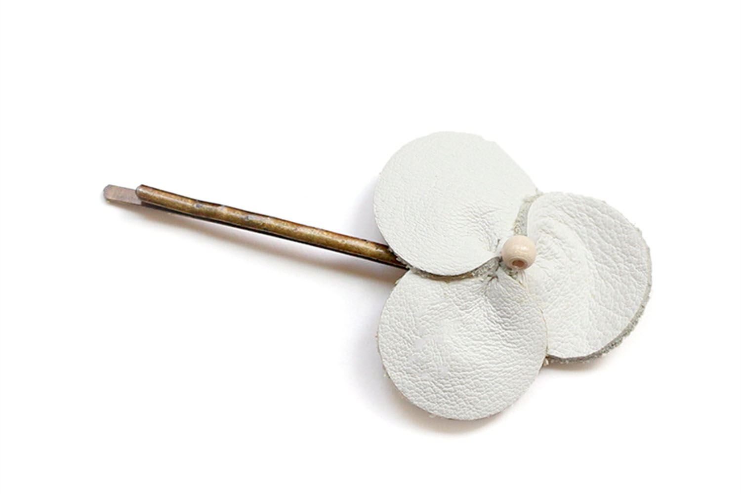 Three flowers hairpin / white