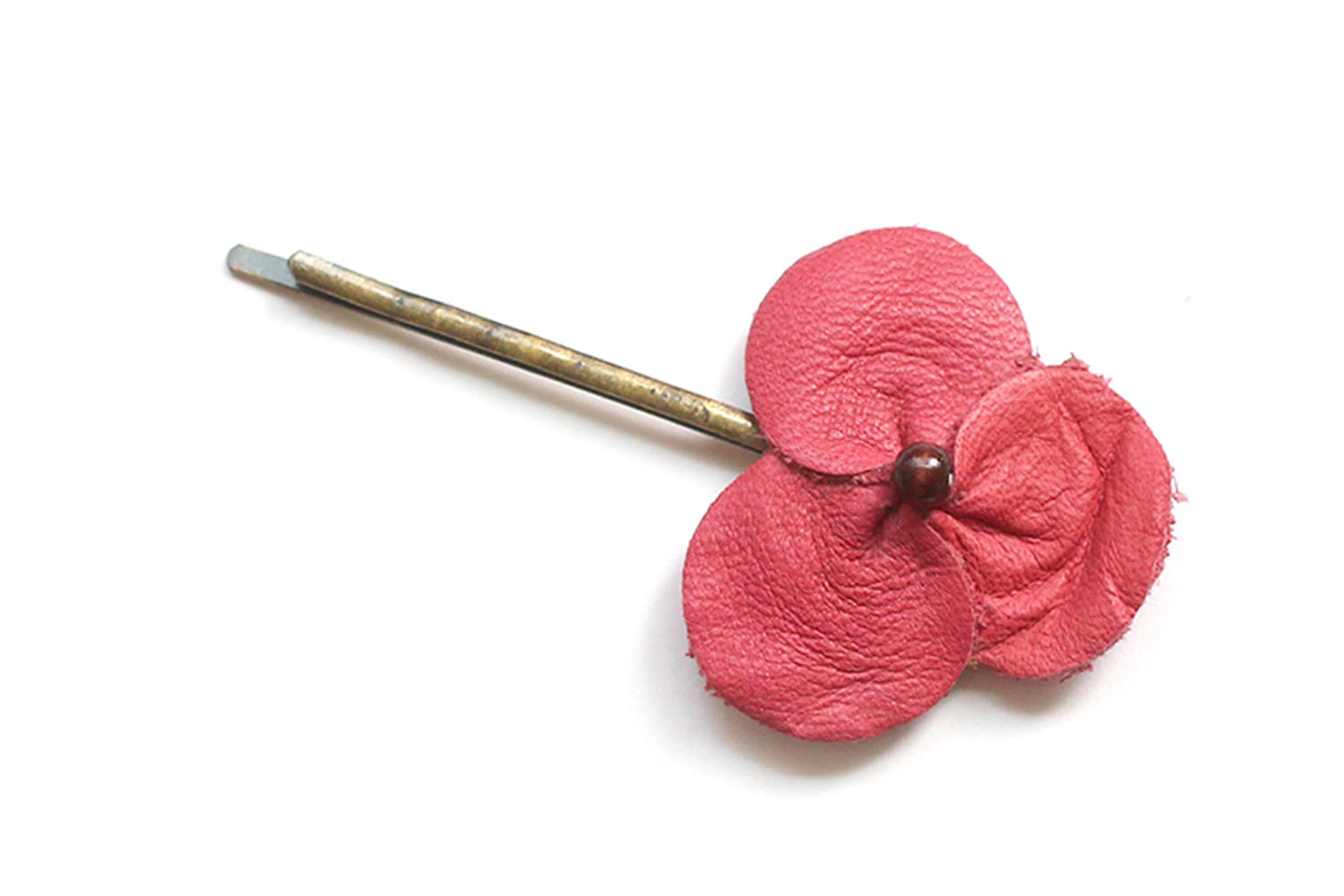 Three flowers hairpin / red