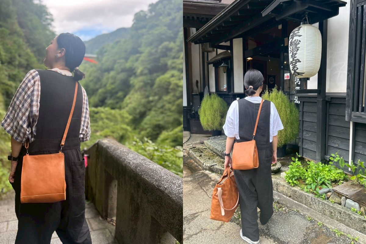 ペーパーショルダーバッグの着用・商品写真