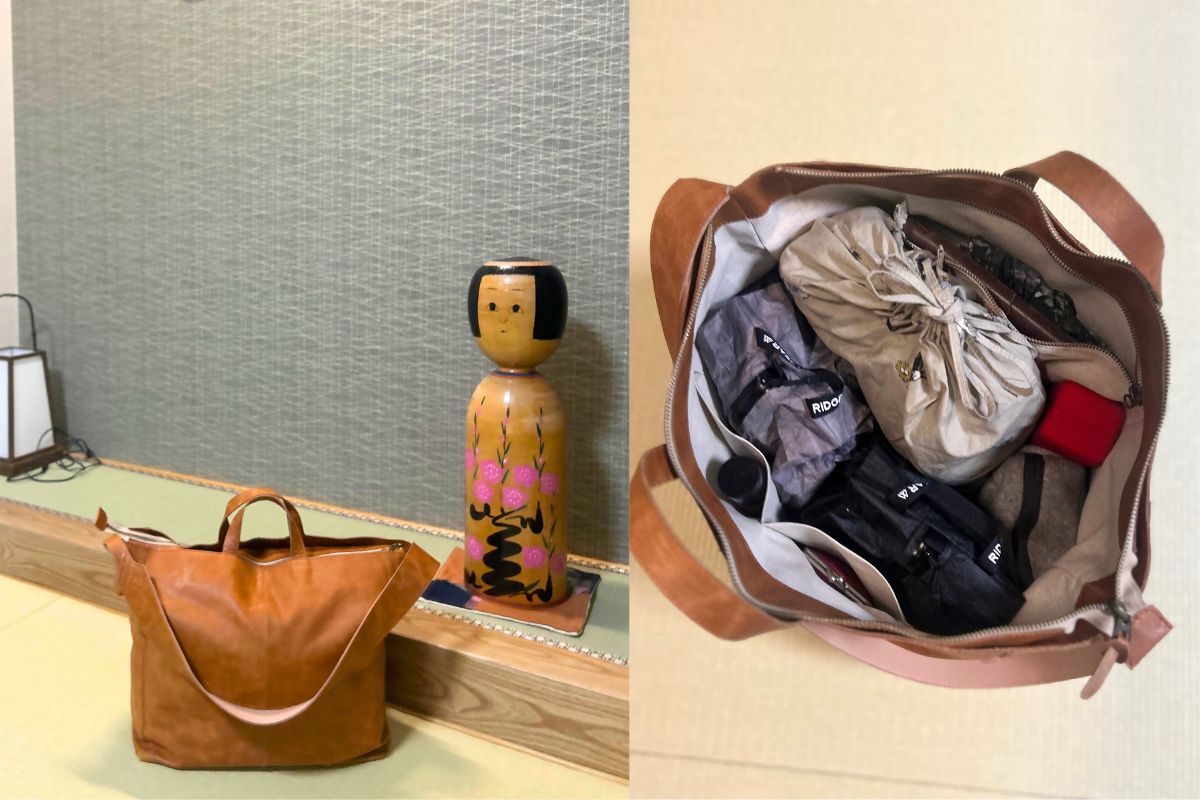宿の部屋でのfuwariトートの置き画