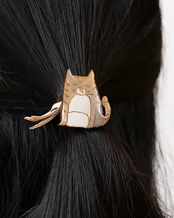 クリアウッド ねこno ヘアゴム シマ