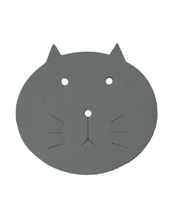ネコ コースター グレー