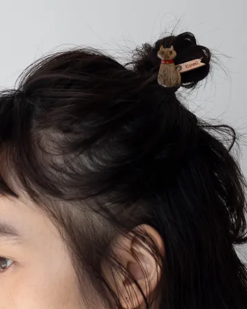 クリアウッド ねこno ヘアゴム クロ