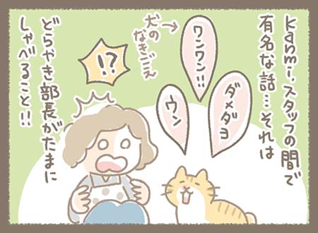 Kanmi.スタッフの間で有名な話・・・それはどらやき部長が『ワンワン、ダメダろ、ウン』とたまにしゃべること！！